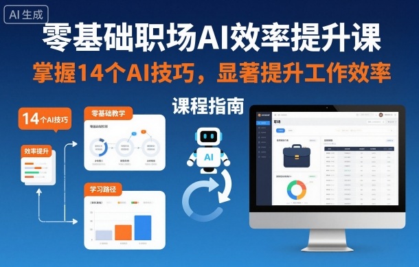 零基础职场AI效率提升课,掌握14个AI技巧,显著提升工作效率-富爸爸项目圈