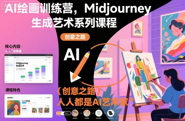 AI绘画训练营,Midjourney生成艺术系列课程,人人都是AI艺术家-富爸爸项目圈