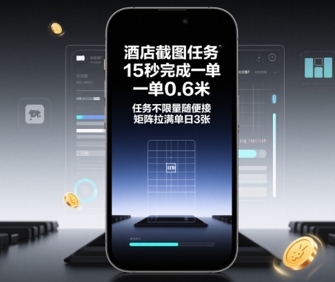 酒店截图任务,15秒完成一单,一单0.6米,任务不限量随便接,矩阵拉满单日3张【揭秘】-富爸爸项目圈