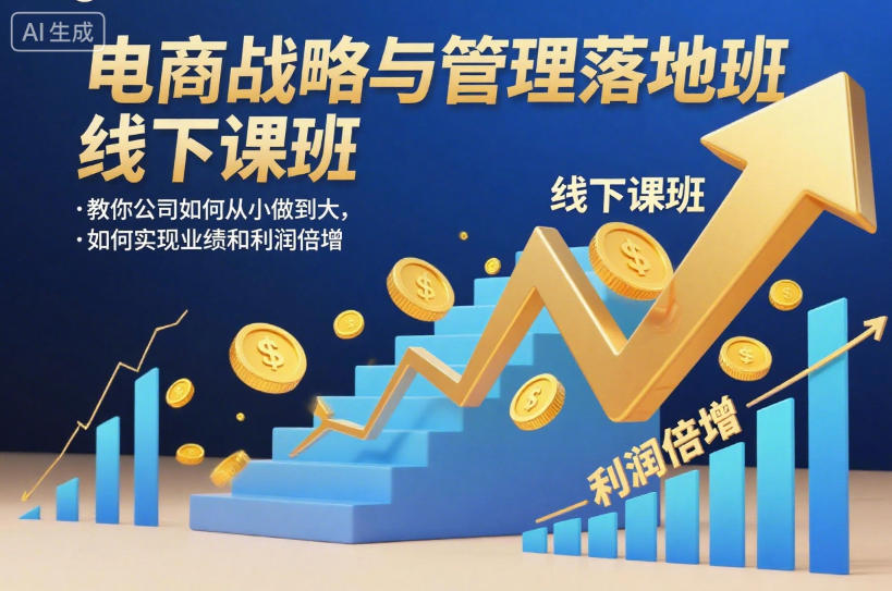 电商战略与管理落地班线下课,教你公司如何从小做到大,如何实现业绩和利润倍增【录音】-富爸爸项目圈