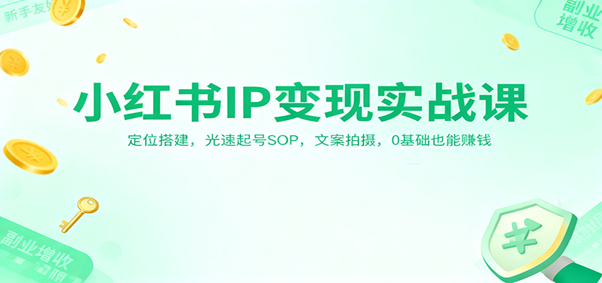 小红书IP变现实战课:定位搭建,光速起号SOP,文案拍摄,0基础也能赚钱-富爸爸项目圈