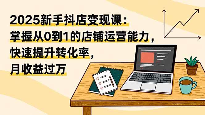 (16606期)2025新手抖店变现课:掌握从0到1的店铺运营能力,快速提升转化率,月收过万-富爸爸项目圈