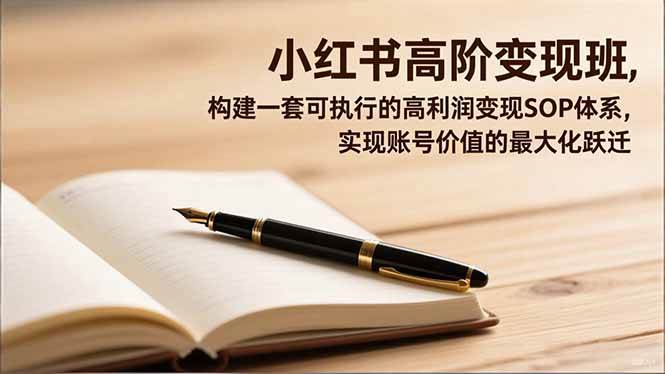 (16633期)小红书高阶变现班,构建一套可执行的高利润变现SOP体系,实现账号价值的最大化跃迁-富爸爸项目圈