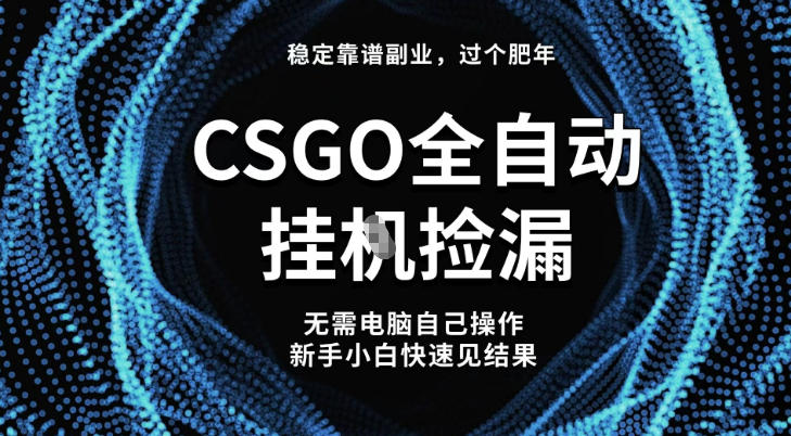 【稳定副业】全球最热门游戏CSGO全自动捡漏,最新玩法,新手小白日入5张+【揭秘】-富爸爸项目圈