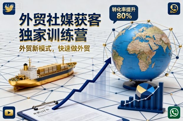 外贸社媒获客独家训练营,外贸新模式,快速做外贸-富爸爸项目圈