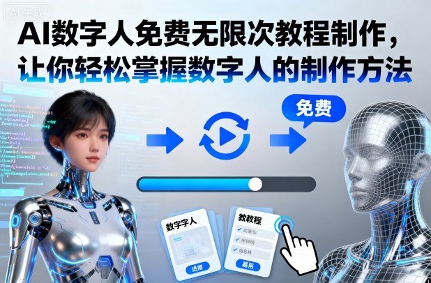 AI数字人免费无限次教程制作,让你轻松掌握数字人的制作方法-富爸爸项目圈
