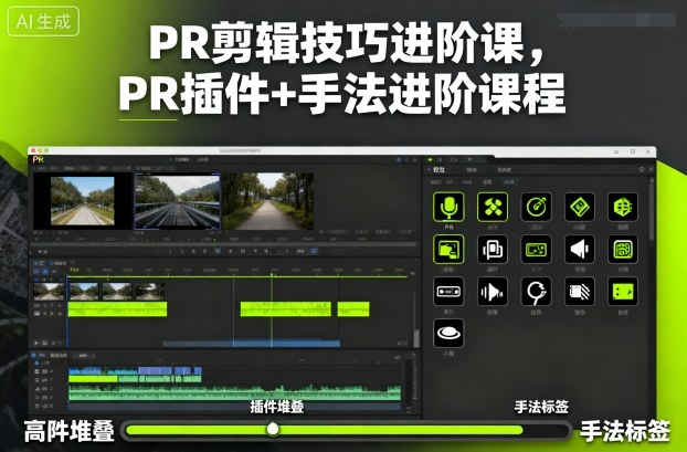 PR剪辑技巧进阶课,PR插件+手法进阶课程-富爸爸项目圈
