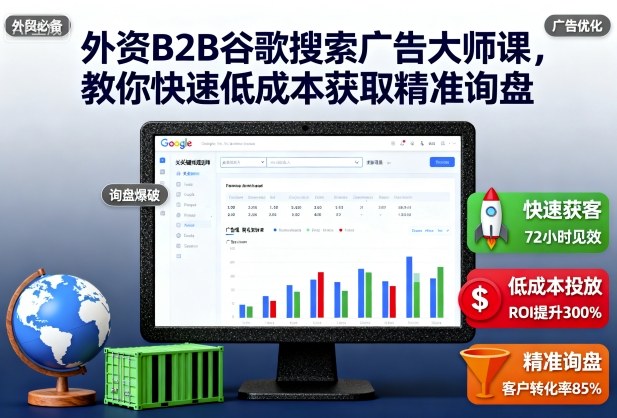 外资B2B谷歌搜索广告大师课,教你快速低成本获取精准询盘-富爸爸项目圈