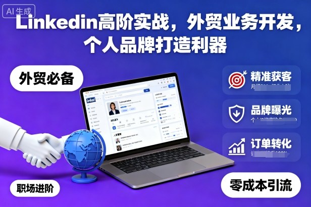 Linkedin高阶实战,外贸业务开发,个人品牌打造利器-富爸爸项目圈