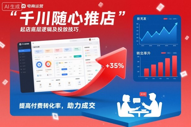 千川随心推起店底层逻辑及投放技巧,提高付费转化率,助力成交-富爸爸项目圈