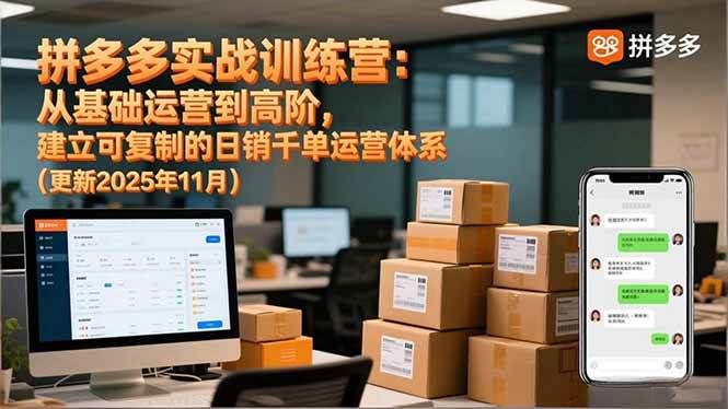 (16700期)拼多多实战训练营:从基础运营到高阶,建立可复制的日销千单运营体系(更新11月)-富爸爸项目圈