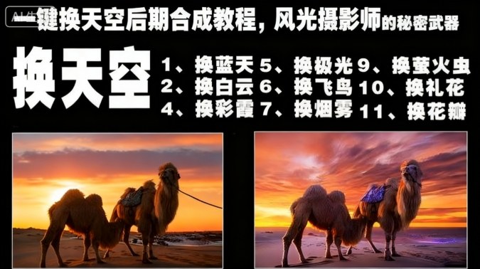 一键换天空后期合成教程,风光摄影师的秘密武器-富爸爸项目圈