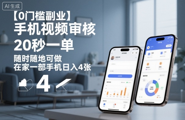 【0门槛副业】手机视频审核,20秒一单,随时随地可做,在家一部手机日入4张【揭秘】-富爸爸项目圈