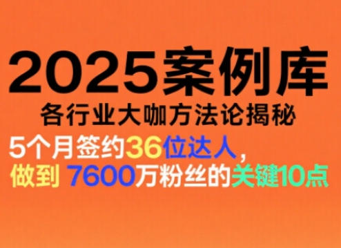 2025案例库,收录各行业大咖的方法论,各行业大咖方法论揭秘-富爸爸项目圈
