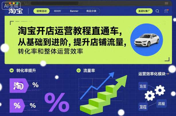 淘宝开店运营教程直通车,从基础到进阶,提升店铺流量,转化率和整体运营效率(更新11月)-富爸爸项目圈