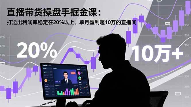 (16727期)直播带货操盘手掘金课:打造出利润率稳定在20%以上、单月盈利超10万的直播间-富爸爸项目圈