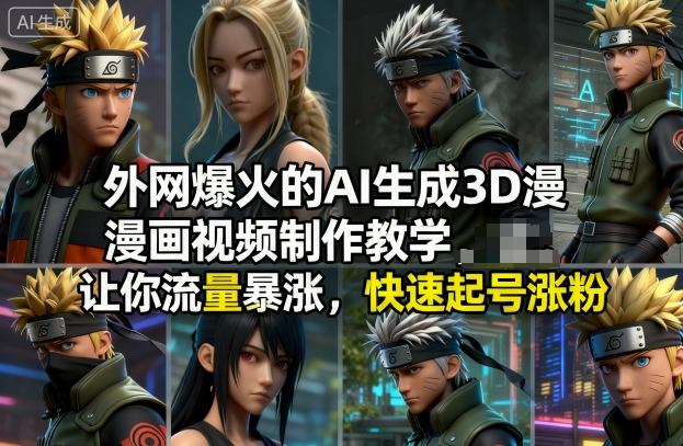 外网爆火的AI生成3D漫画视频制作教学,让你流量暴涨,快速起号涨粉!-富爸爸项目圈