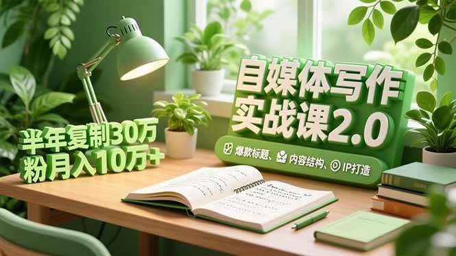 (16734期)自媒体写作实战课2.0,爆款标题、内容结构、IP打造,半年复制30万粉月入10万+-富爸爸项目圈