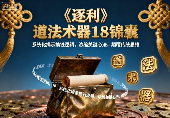 《逐利》道法术器18锦囊,系统化揭示搞钱逻辑,浓缩关键心法,颠覆传统思维(更新)-富爸爸项目圈