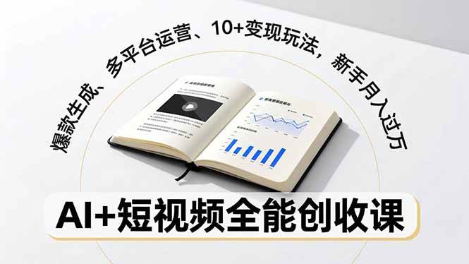 (16773期)AI+短视频全能创收课,爆款生成、多平台运营、10+变现玩法,新手月入过万-富爸爸项目圈