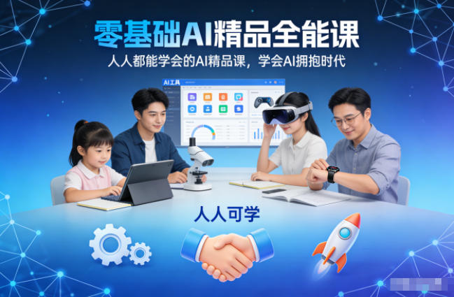 零基础AI精品全能课,人人都能学会的AI精品课,学会AI拥抱时代-富爸爸项目圈