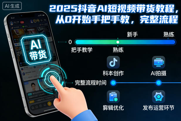 2025抖音AI短视频带货教程,从0开始手把手教,完整流程-富爸爸项目圈