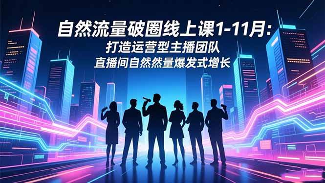 (16810期)自然流量破圈线上课1-11月:打造运营型主播团队 直播间自然流量爆发式增长-富爸爸项目圈