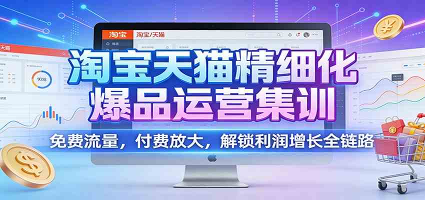 淘宝天猫精细化爆品运营集训:免费流量,付费放大,解锁利润增长全链路-富爸爸项目圈