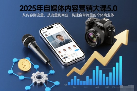 2025年自媒体内容营销大课5.0,从内容到流量,从流量到商业,构建自带流量的个体商业体-富爸爸项目圈