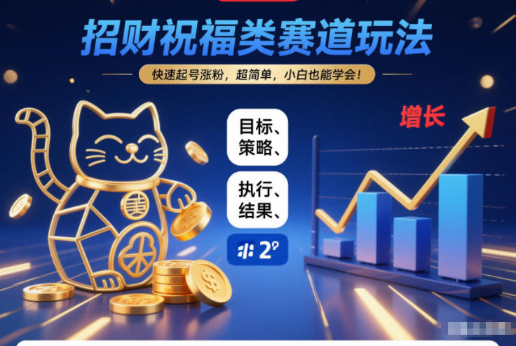 招财祝福类赛道玩法,快速起号涨粉,超简单,小白也能学会!-富爸爸项目圈