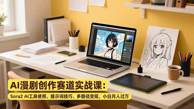 (16936期)AI漫剧创作赛道实战课:Sora2 AI工具使用、提示词技巧、多路径变现,小白月入过万-富爸爸项目圈