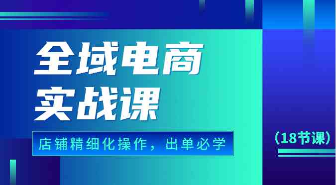 全域电商实战课，个人店铺精细化操作流程，出单必学内容（18节课）-富爸爸项目圈