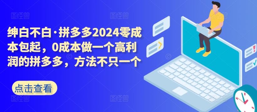 拼多多2024零成本包起，0成本做一个高利润的拼多多，方法不只一个-富爸爸项目圈