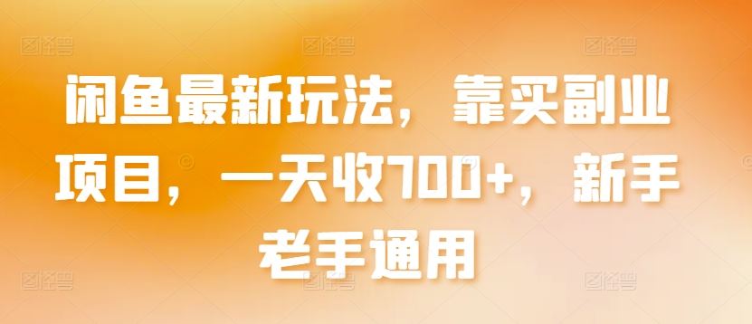闲鱼最新玩法，靠买副业项目，一天收700+，新手老手通用【揭秘】-富爸爸项目圈