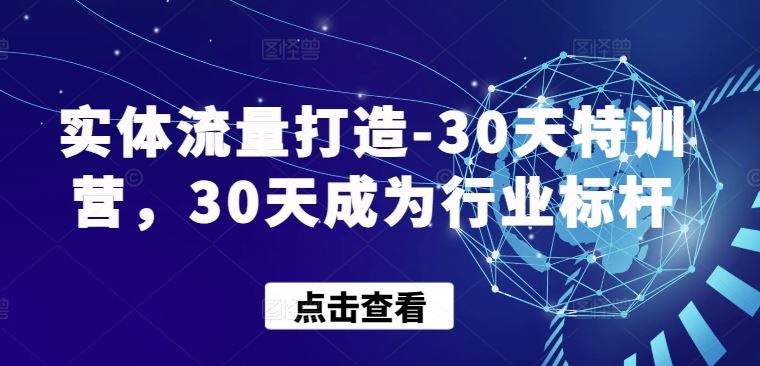 实体流量打造-30天特训营，30天成为行业标杆-富爸爸项目圈