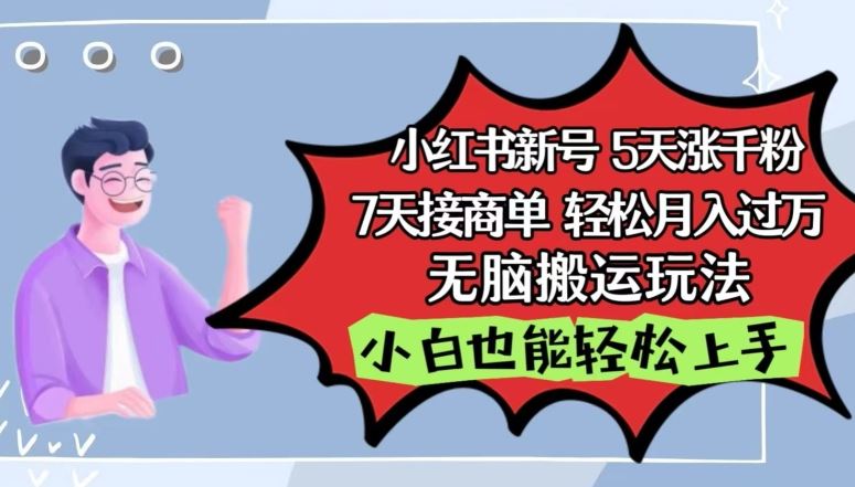 小红书影视泥巴追剧5天涨千粉，7天接商单，轻松月入过万，无脑搬运玩法【揭秘】-富爸爸项目圈