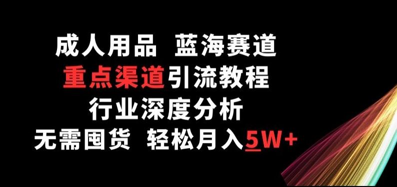 成人用品，蓝海赛道，重点渠道引流教程，行业深度分析，无需囤货，轻松月入5W+【揭秘】-富爸爸项目圈