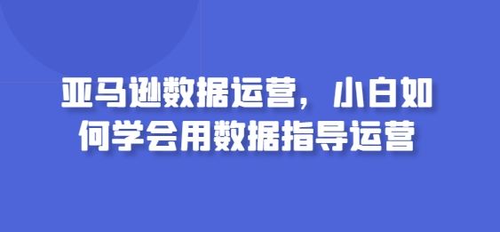 亚马逊数据运营，小白如何学会用数据指导运营-富爸爸项目圈