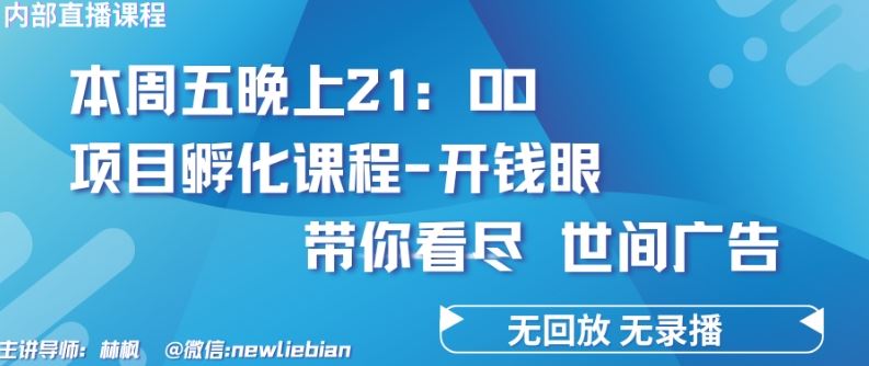 4.26日内部回放课程《项目孵化-开钱眼》赚钱的底层逻辑【揭秘】-富爸爸项目圈