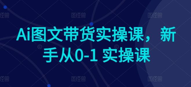 Ai图文带货实操课，新手从0-1 实操课-富爸爸项目圈
