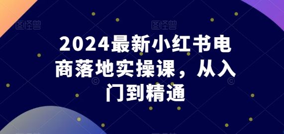 2024最新小红书电商落地实操课，从入门到精通-富爸爸项目圈