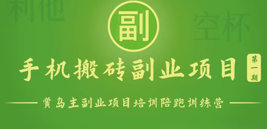 手机搬砖小副业项目训练营1.0，能用手机做的简单小副业-富爸爸项目圈