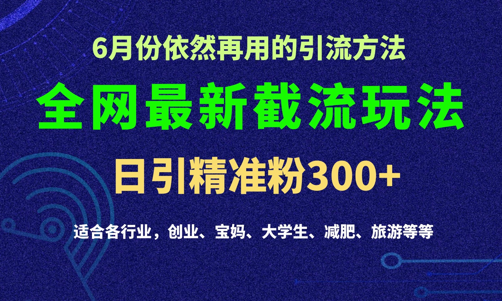 2024全网最新截留玩法，每日引流突破300+-富爸爸项目圈