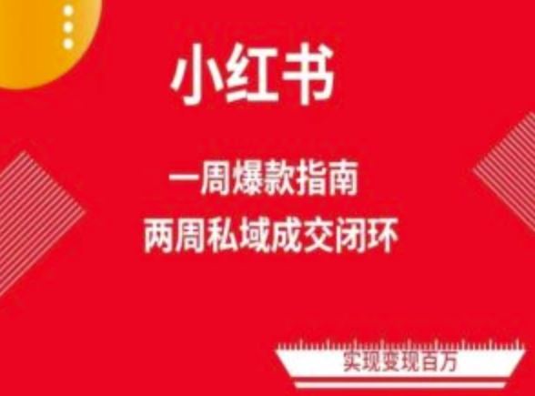 爆款小红书免费流量体系课程(两周变现)，小红书电商教程-富爸爸项目圈