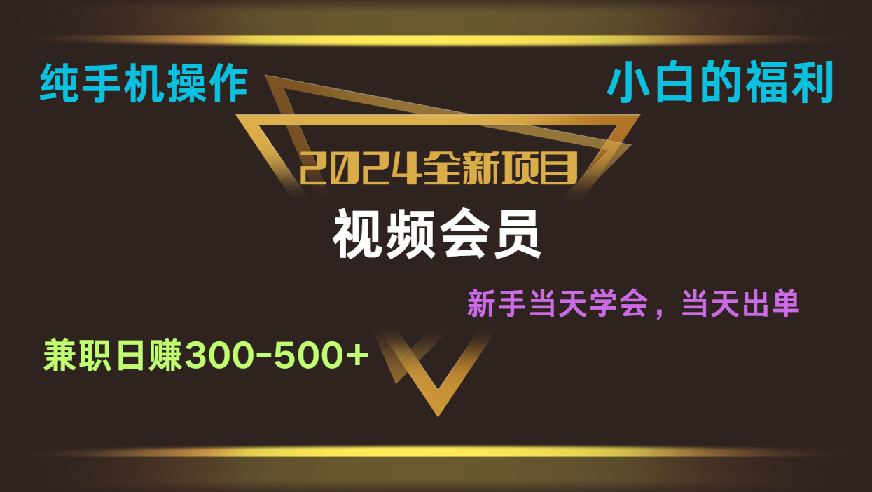 影视会员兼职日入500-800，纯手机操作当天上手当天出单 小白福利-富爸爸项目圈