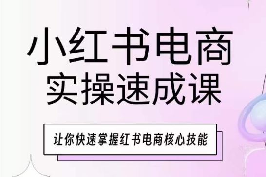 小红书电商实操速成课，让你快速掌握红书电商核心技能-富爸爸项目圈