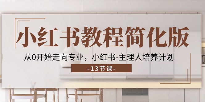 小红书教程简化版，从0开始走向专业，小红书主理人培养计划 (13节)-富爸爸项目圈
