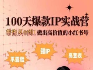 小红书100天爆款IP实战营，带你从0到1做出高价值的小红书号-富爸爸项目圈