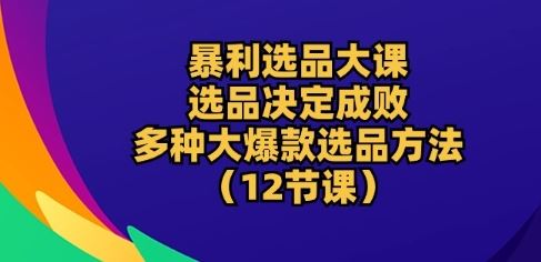暴利选品大课：选品决定成败，教你多种大爆款选品方法(12节课)-富爸爸项目圈