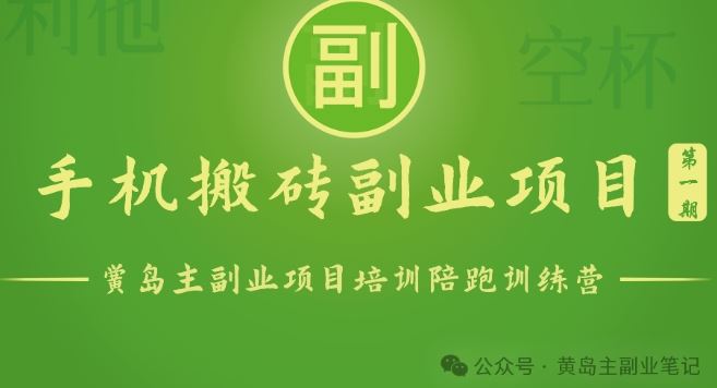 手机搬砖小副业项目训练营1.0，实测1小时收益50+，一部手机轻松日入100+-富爸爸项目圈